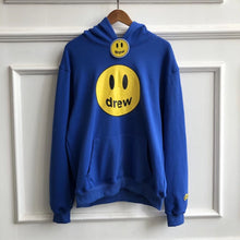Load image into Gallery viewer, 19FW Drew House New Color Blue Hoodies Men Women Couples Drew Smile Face Printed Justin Bieber Hoody Sweatshirts Men