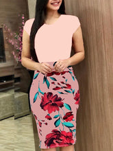 Load image into Gallery viewer, Oufisun Bodycon Women Summer Dress Casual Flower Print Slim Boho Lady Dresses Elegant Tunic Package Hip Dress Vesitdo Splus Szie