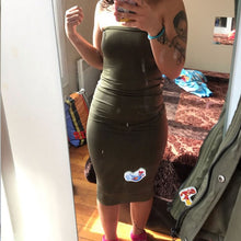 Load image into Gallery viewer, Bangniweigou Sexy Off Shoulder Tube Dress Yellow Women Summer Bodycon Sundress Strapless Stretchy Bandage Long Robe Femme