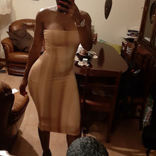 Load image into Gallery viewer, Bangniweigou Sexy Off Shoulder Tube Dress Yellow Women Summer Bodycon Sundress Strapless Stretchy Bandage Long Robe Femme