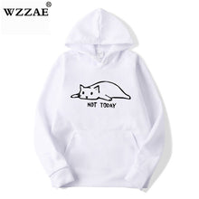 Load image into Gallery viewer, Kawaii Cat Hoodies Men Not Today Funny Graphic Sweatshirt Men/Women Harajuku Fashion Sweat Unisex Long Sleeve Sudadera Mujer
