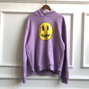 19FW Drew House New Color Blue Hoodies Men Women Couples Drew Smile Face Printed Justin Bieber Hoody Sweatshirts Men