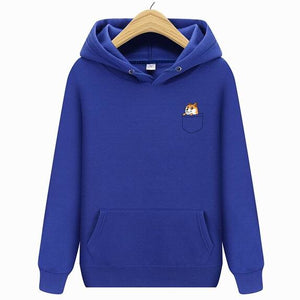 Autumn winter New brand Pocket Cat Letter Printed Hoodies men Casual Hoodies Sweatshirt Sportswear Male Fleece Hooded Jacket