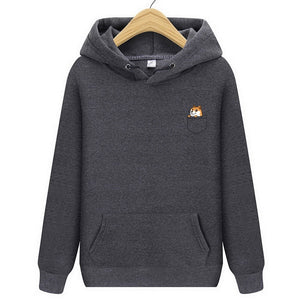 Autumn winter New brand Pocket Cat Letter Printed Hoodies men Casual Hoodies Sweatshirt Sportswear Male Fleece Hooded Jacket