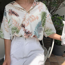 Load image into Gallery viewer, Hot Sale New Chiffon Womens Casual Blouses Top Female Hawaiian Fashion Floral Short Sleeve Shirts Ladies Summer Loose Tops
