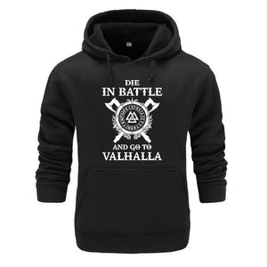 GVHHCK Odin Vikings Hoodie Men Die In Battle And Go To Valhalla Hooded Sweatshirt Coat Winter Warm Fleece Thick Son of Odin