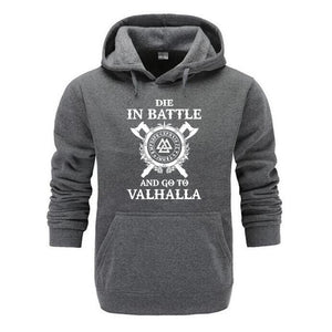 GVHHCK Odin Vikings Hoodie Men Die In Battle And Go To Valhalla Hooded Sweatshirt Coat Winter Warm Fleece Thick Son of Odin