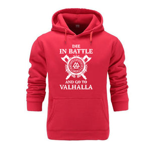 GVHHCK Odin Vikings Hoodie Men Die In Battle And Go To Valhalla Hooded Sweatshirt Coat Winter Warm Fleece Thick Son of Odin