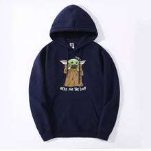 Load image into Gallery viewer, Cute Baby Yoda Hoodie Sweatshirts Fleece The Mandalorian men Hoodies Autumn Winter Hooded Star War Streetwear Fashion Sportswear
