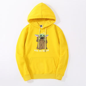 Cute Baby Yoda Hoodie Sweatshirts Fleece The Mandalorian men Hoodies Autumn Winter Hooded Star War Streetwear Fashion Sportswear