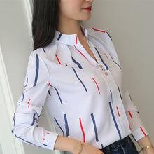 Load image into Gallery viewer, Women Tops And Blouses Office Lady Blouse Slim Shirts Women Blouses Plus Size Tops Casual Shirt Female Blusas
