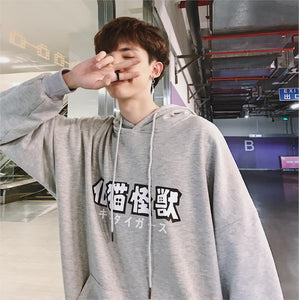 LAPPSTER Men Streetwear Funny Cat Hooded Hoodies 2019 Mens Hip Hop Harajuku Sweatshirts Male Korean Fashions Black Hoodie INS